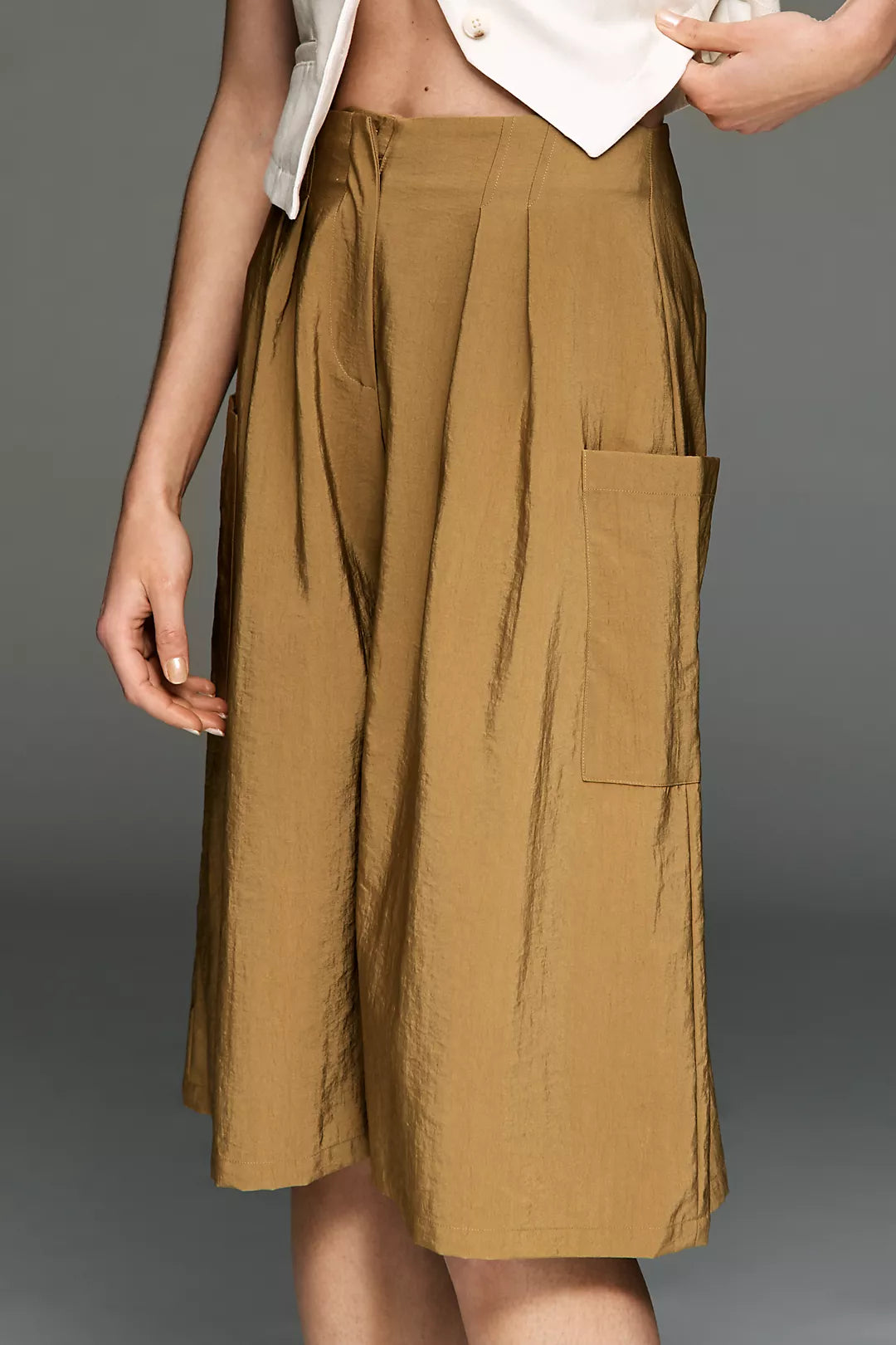 Maeve Wide Leg Cargo Culotte Pants