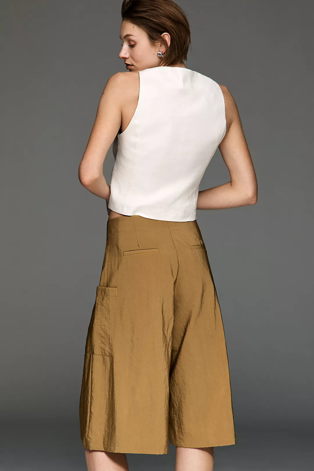 Maeve Wide Leg Cargo Culotte Pants
