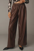 Load image into Gallery viewer, Maeve Faux Leather Pull-On Track Pants
