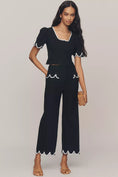 Load image into Gallery viewer, The Colette Scalloped Crop Wide-Leg Pants by Maeve
