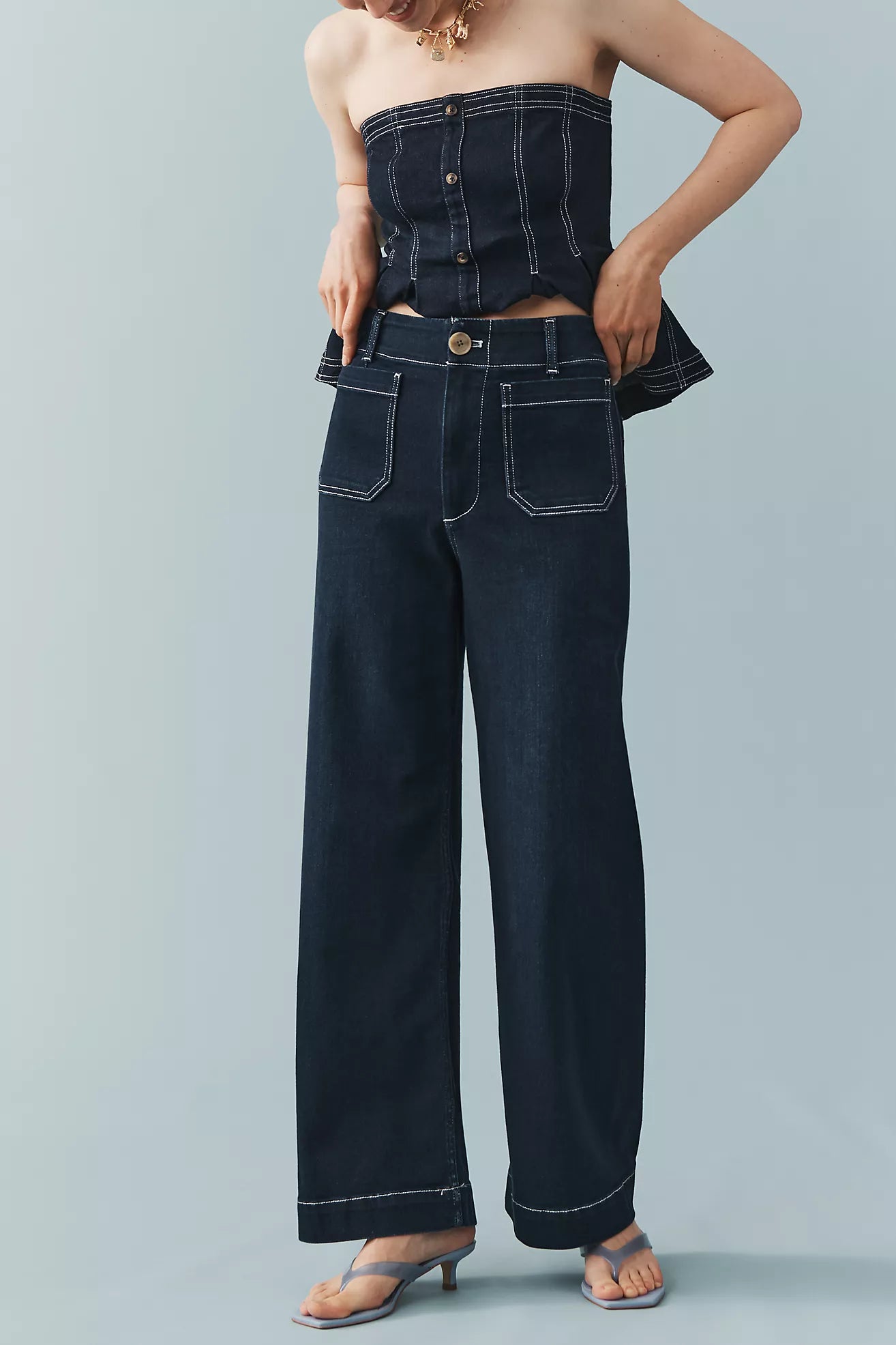 The Colette Full-Length Wide-Leg Jeans by Maeve