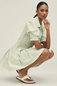 Load image into Gallery viewer, By Anthropologie Short-Sleeve Smocked A-Line Mini Shirt Dress
