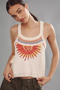 Load image into Gallery viewer, Pilcro Sunshine Motif Fringed Crop Sweater Tank
