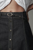 Load image into Gallery viewer, Pilcro Button-Front Denim Midi Skirt
