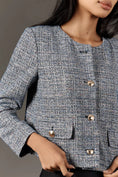 Load image into Gallery viewer, Maeve Knit Tweed Blazer Jacket

