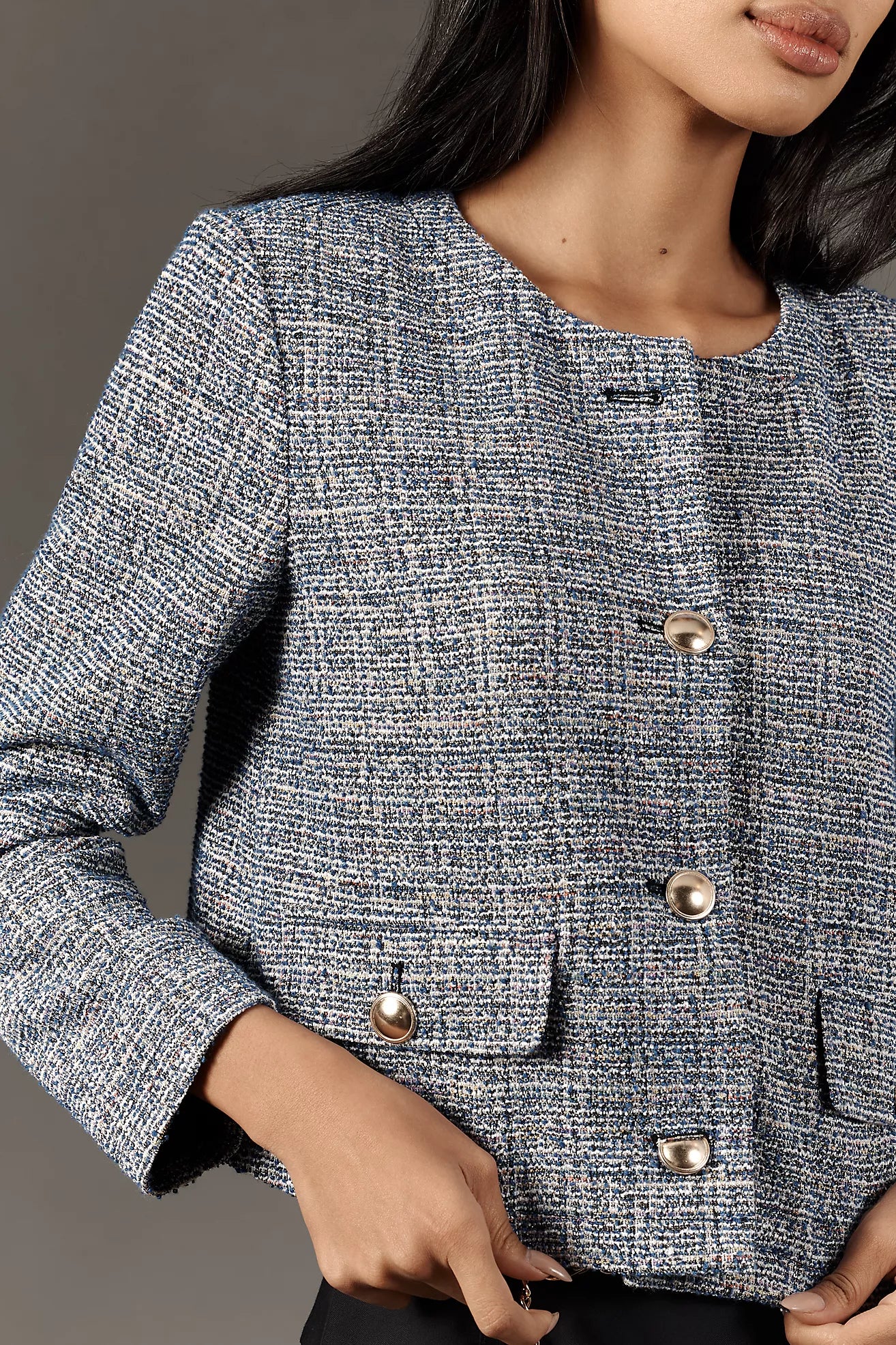 Maeve Knit Tweed Blazer Jacket