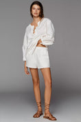 Load image into Gallery viewer, High-Rise Cotton Poplin Eyelet Shorts
