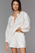 Load image into Gallery viewer, High-Rise Cotton Poplin Eyelet Shorts
