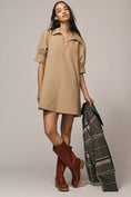 Load image into Gallery viewer, Maeve Puff-Sleeve Mini Shirtdress
