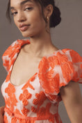 Load image into Gallery viewer, By Anthropologie Puff-Sleeve Scoop-Neck Babydoll Mini Dress
