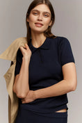 Load image into Gallery viewer, Maeve Short Sleeve Compact Polo Sweater
