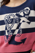 Load image into Gallery viewer, Maeve Boat-Neck Nautical Icon Sweater
