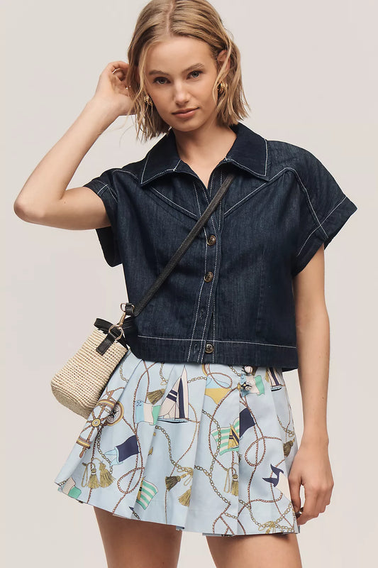 Kiki Printed Pleated Skort by Maeve