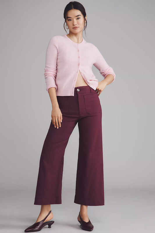 The Colette Bow Pocket Crop Wide-Leg Pants by Maeve