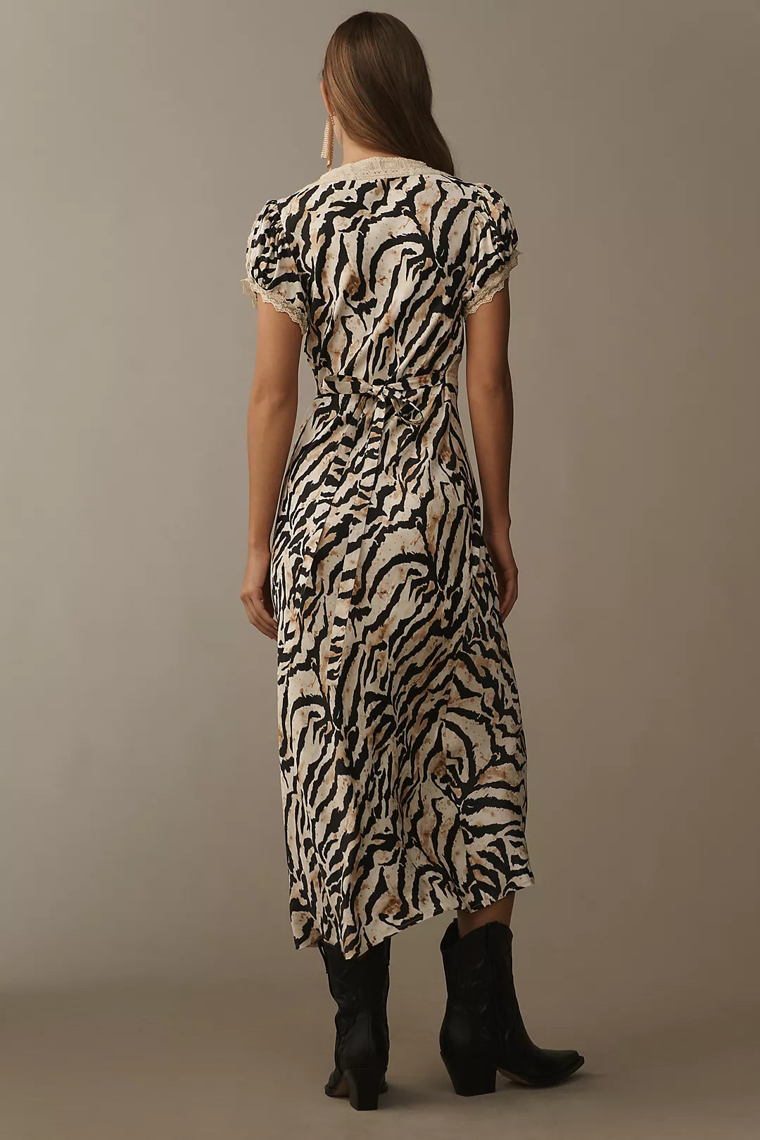 Conditions Apply Adeon Short-Sleeve Slip Midi Dress