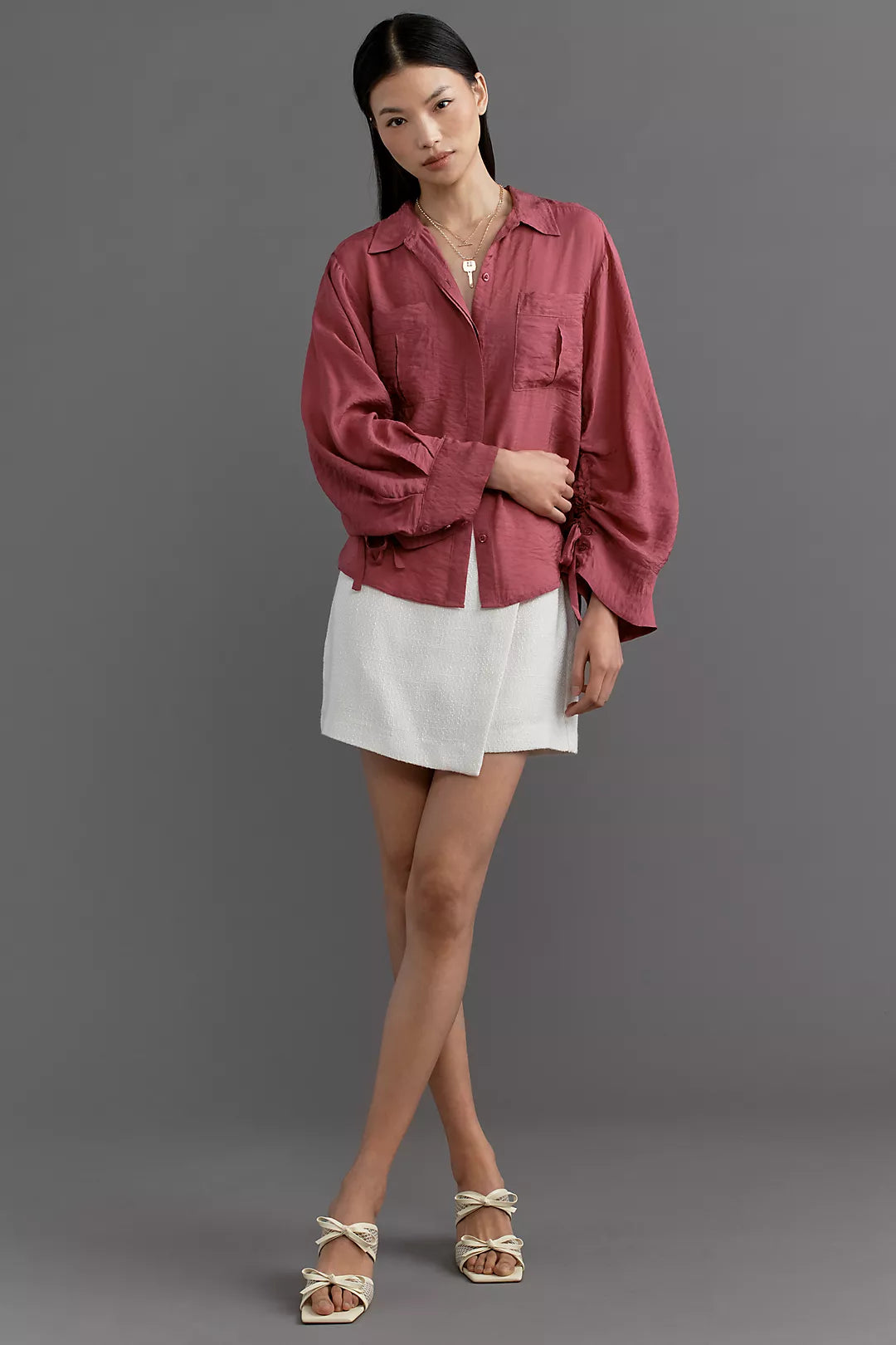 By Anthropologie Wide-Sleeve Buttondown Top