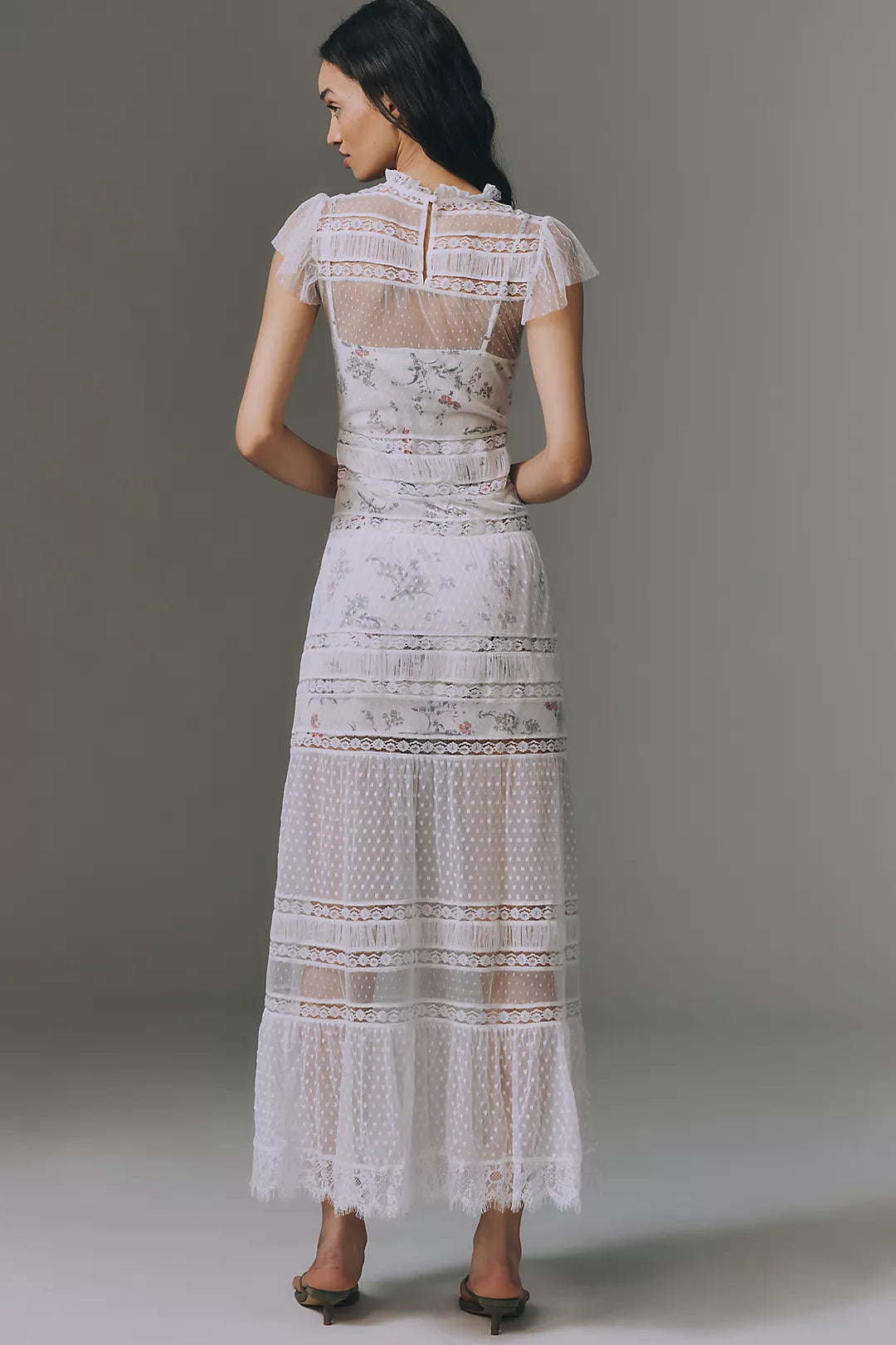 By Anthropologie Lace Twofer Maxi Dress