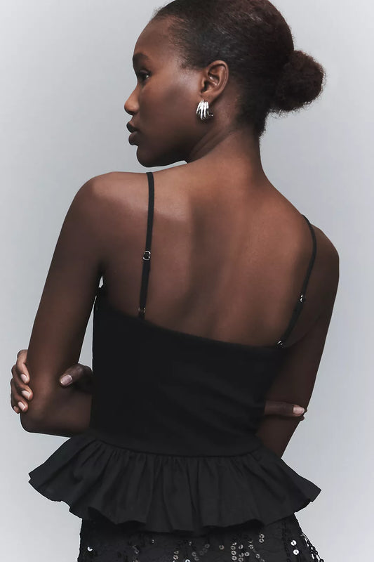 4SI3NNA Waisted Peplum Top