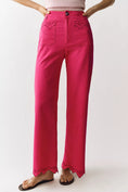 Load image into Gallery viewer, Colette Lace Trim High-Rise Wide-Leg Full-Length Pants
