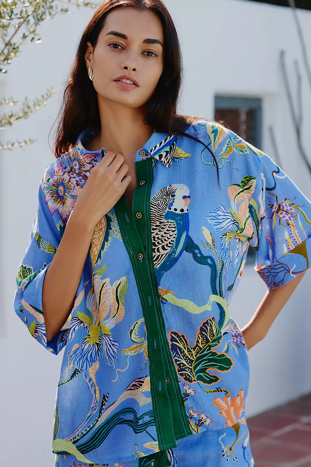 Celandine x Sarah Gordon Linen Blend Buttondown Shirt