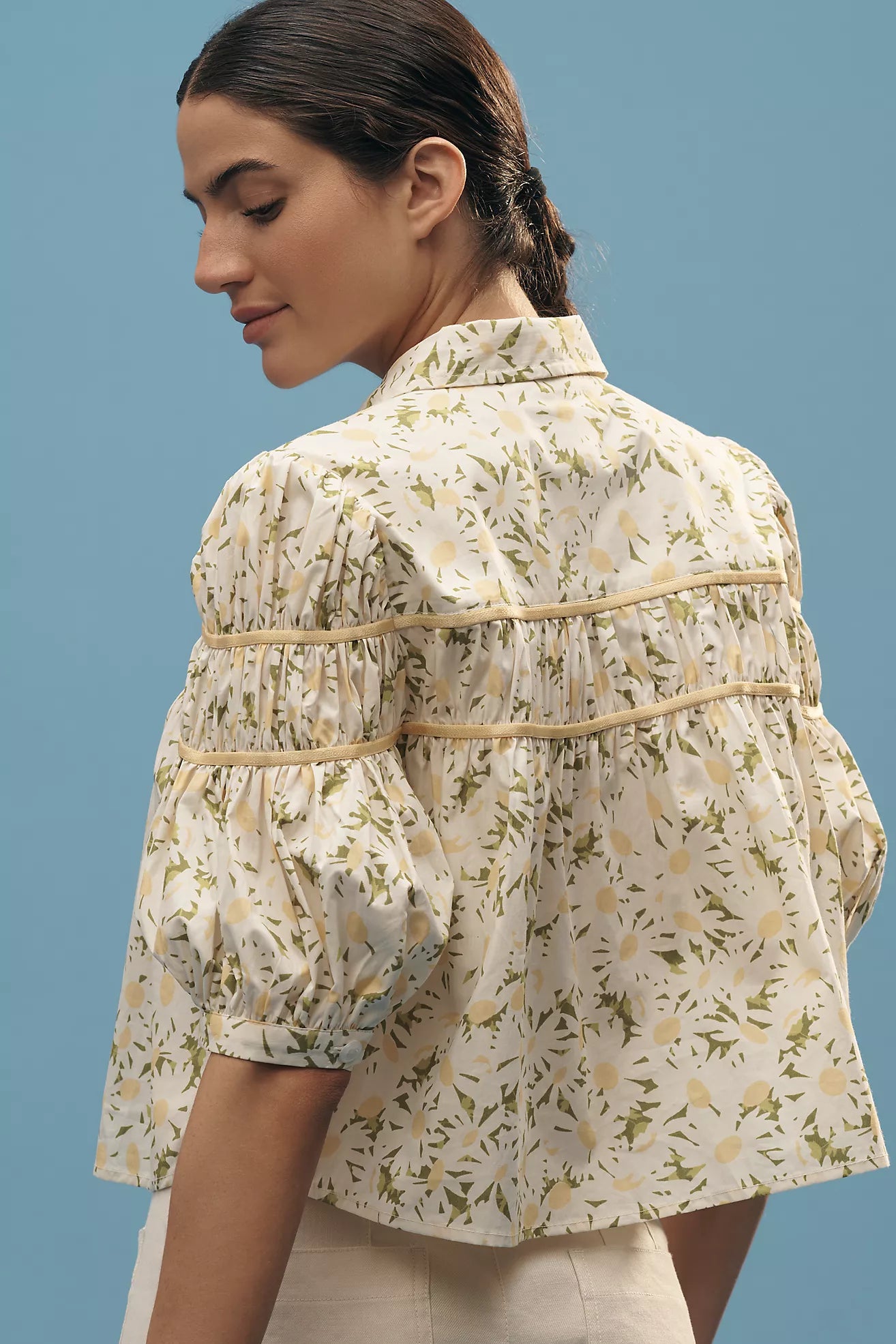 The Leandra Shirred Yoke Blouse by Maeve