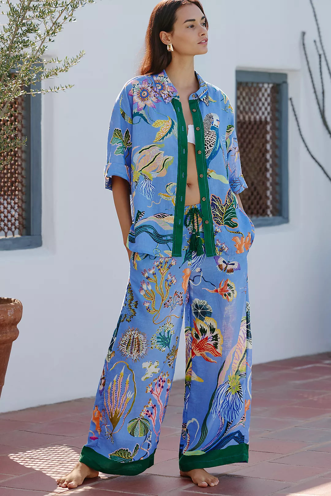 Celandine x Sarah Gordon Linen Blend Buttondown Shirt