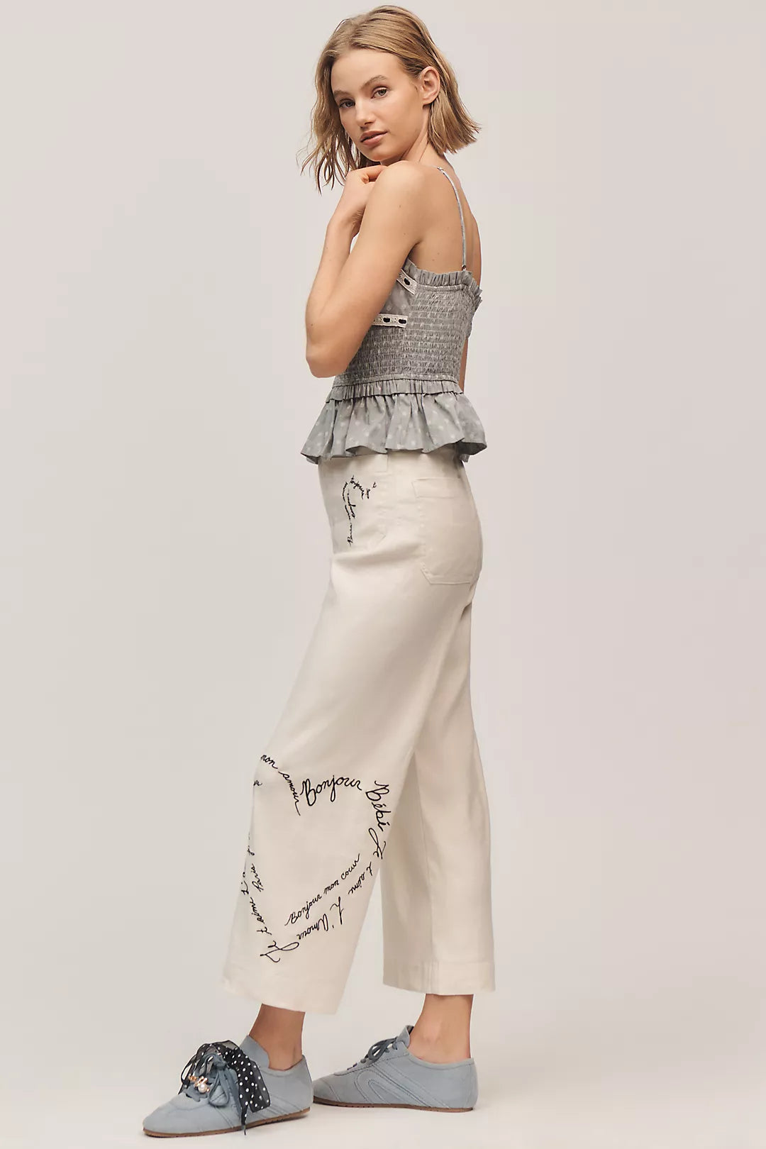 Colette Linen Blend High-Rise Wide-Leg Pants