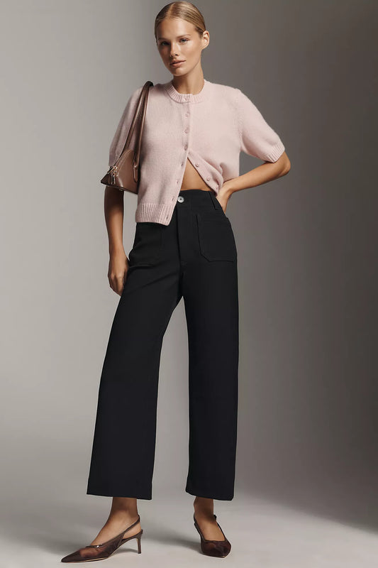 The Colette Crop Stretch-Twill Pants by Maeve