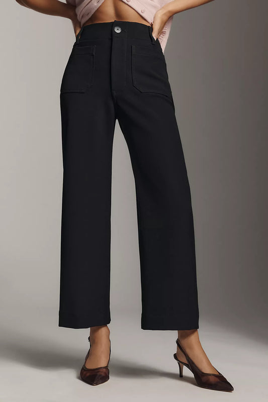 The Colette Crop Stretch-Twill Pants by Maeve