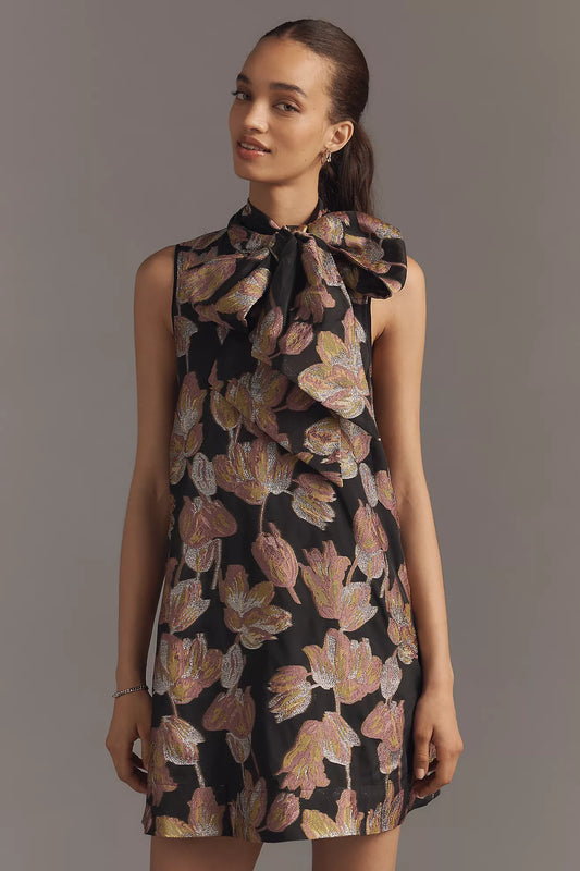 The Caroline Sleeveless Tie-Neck Mini Dress by Maeve