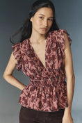 Load image into Gallery viewer, Hutch Flutter-Sleeve V-Neck Blouse
