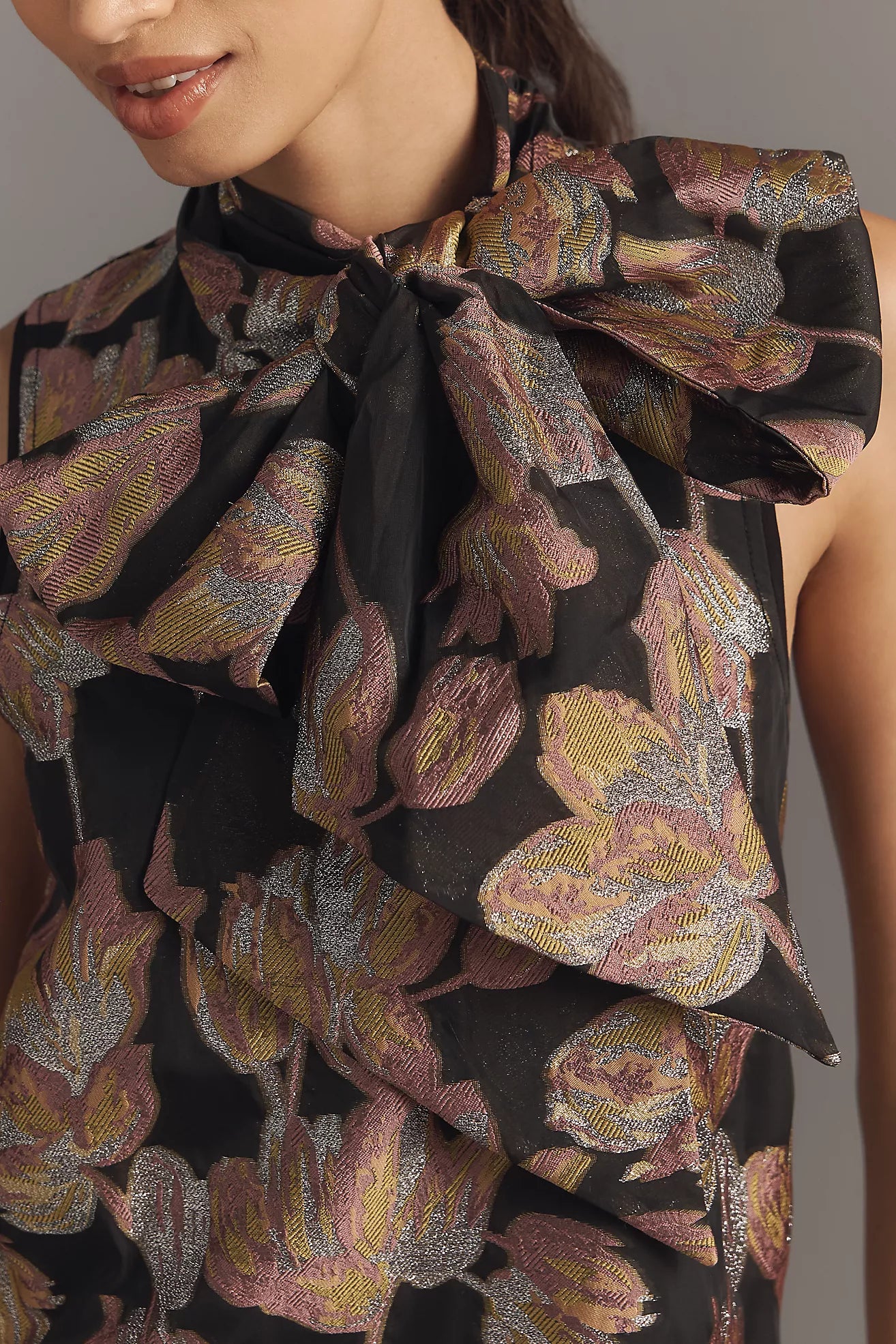 The Caroline Sleeveless Tie-Neck Mini Dress by Maeve