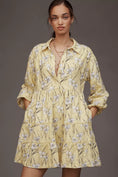 Load image into Gallery viewer, The Bettina Tiered Mini Shirt Dress by Maeve: Linen Edition
