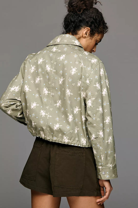 BLANKNYC Olive Ditsy Utility Jacket