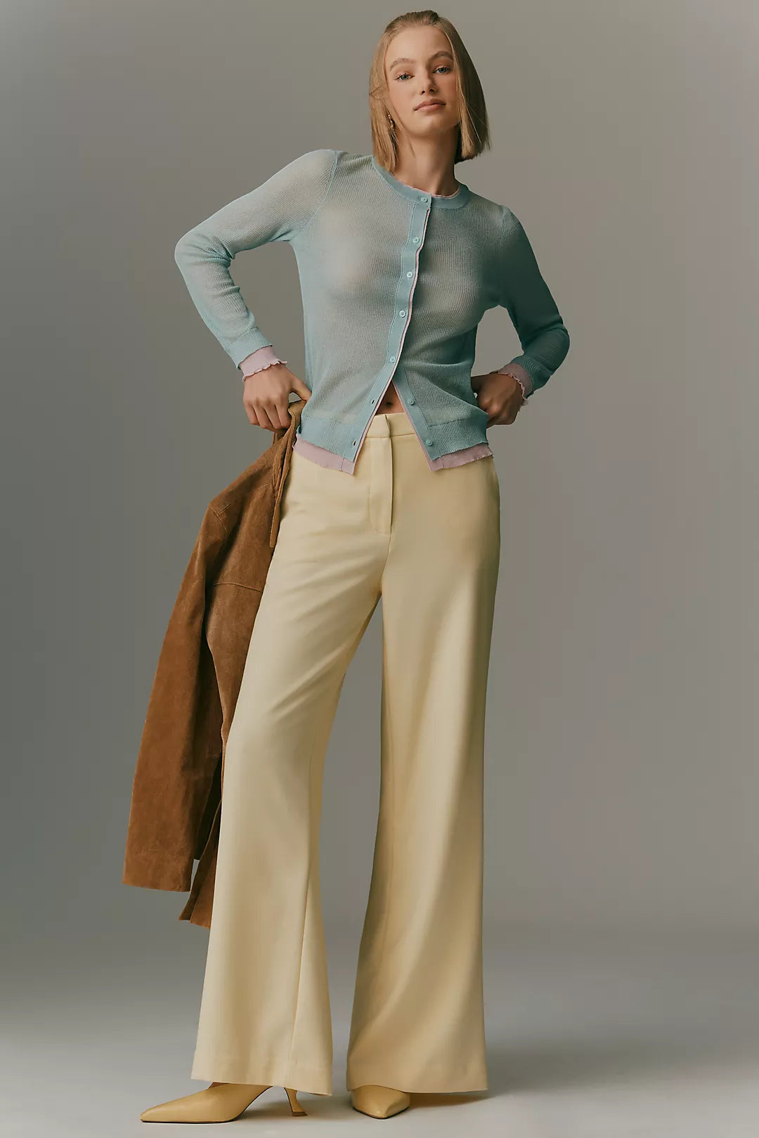 Maeve Sheer Crew-Neck Cardigan