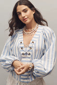 Load image into Gallery viewer, By Anthropologie Linen Dolman Lace-Up Blouse
