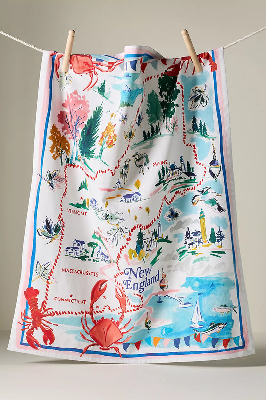 Coastal Summer New England Dish Towel