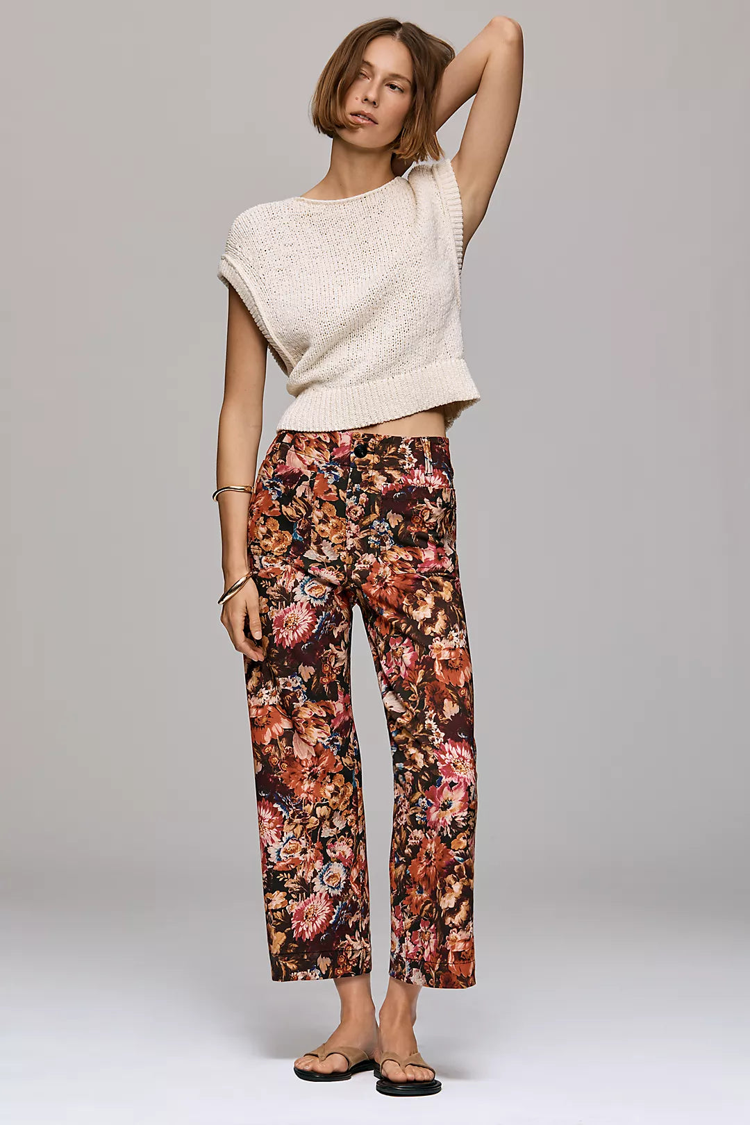Colette Ponte High-Rise Wide-Leg Cropped Pants
