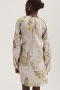 Load image into Gallery viewer, Siempre Long-Sleeve Scoop-Neck Brocade Mini Dress
