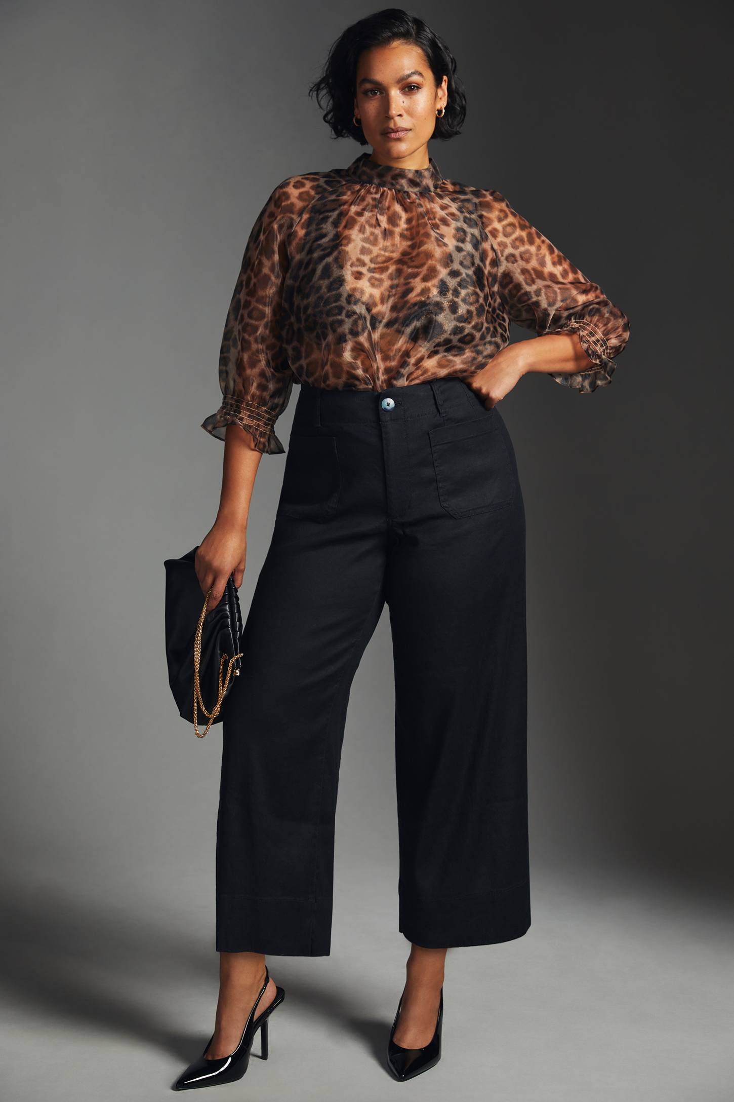 The Colette Linen Blend Crop Wide-Leg Pants by Maeve