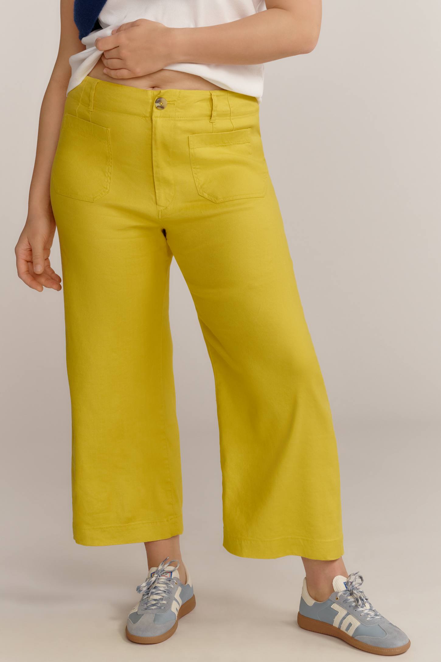 The Colette Linen Blend Crop Wide-Leg Pants by Maeve