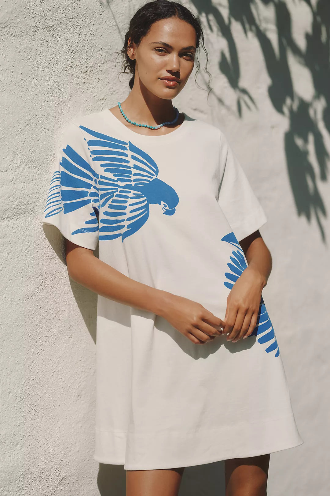 Celandine Graphic Short-Sleeve Mini Swing Dress