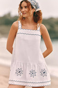Load image into Gallery viewer, Celandine Cotton Scalloped Daisy Mini Dress
