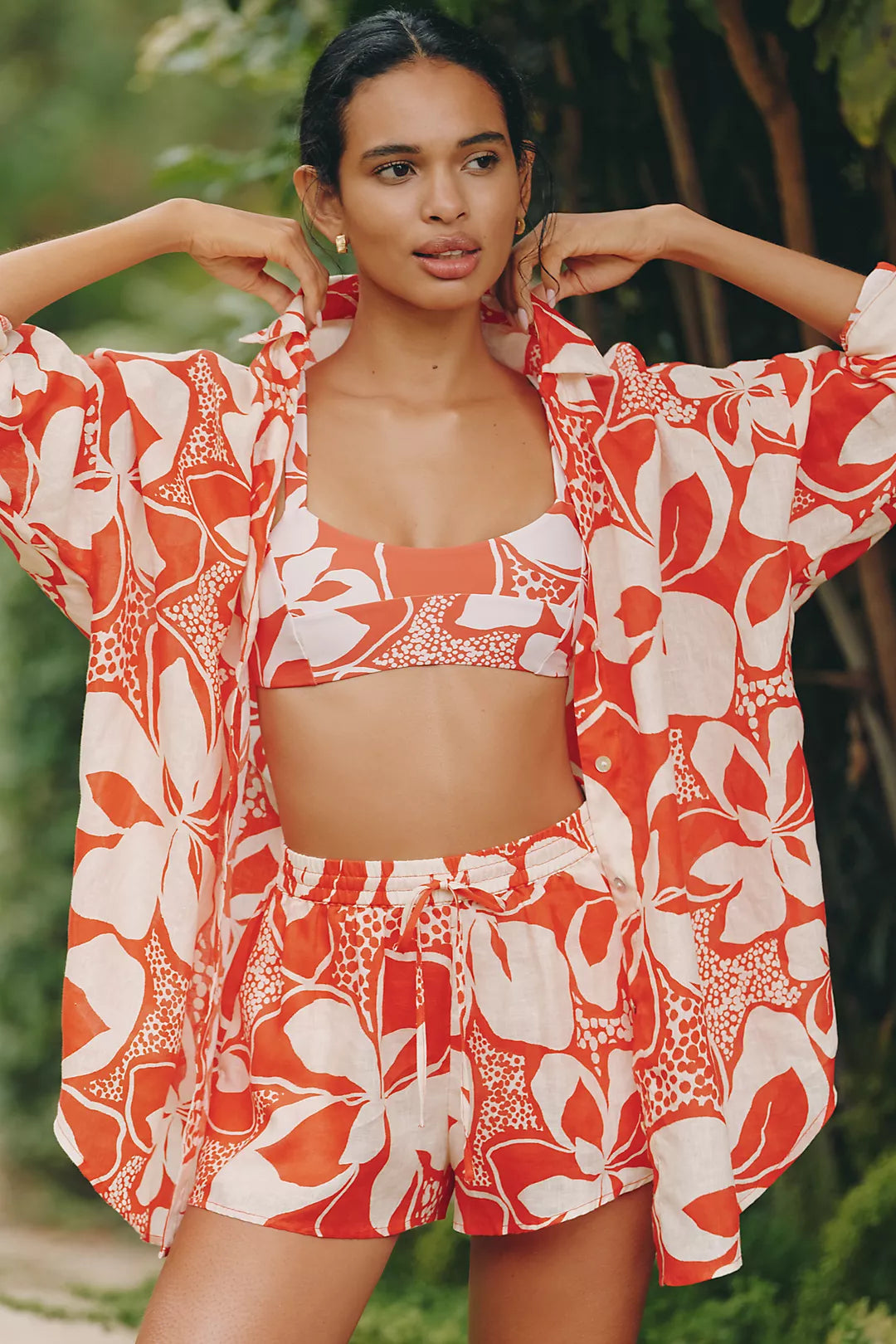 LSPACE Rio Printed Linen Shorts