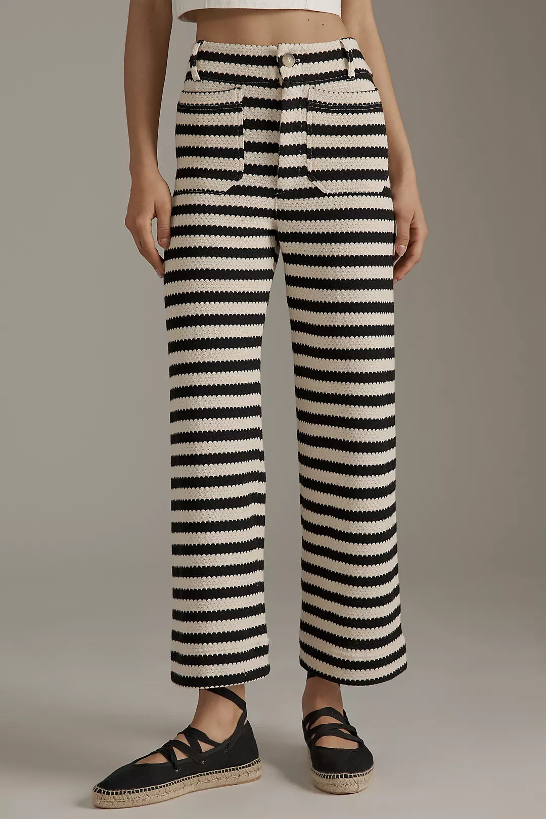 Colette Knit High-Rise Wide-Leg Cropped Pants