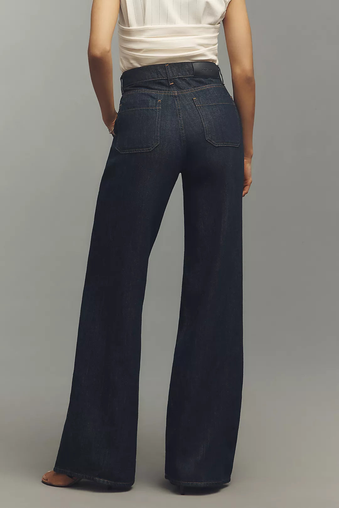 7 For All Mankind Lotta Linen Blend High-Rise Wide-Leg Jeans