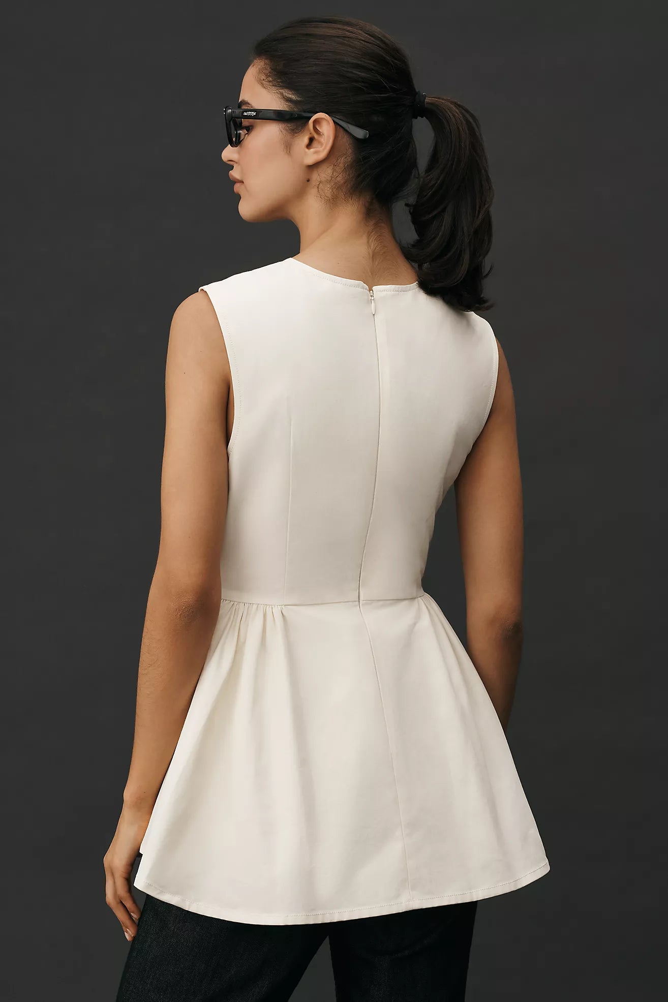 Mare Mare Sleeveless Waisted Peplum Top