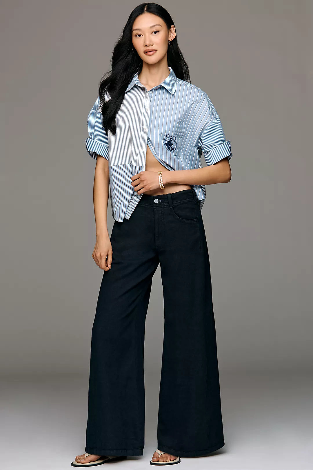 Pilcro Adi Mid-Rise Clean-Hem Flare Pants