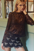Load image into Gallery viewer, By Anthropologie Tie-Back Lace Mock-Neck Top

