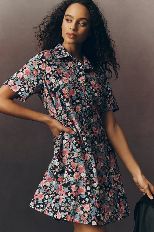 Pollie Short-Sleeve Swing Tunic Mini Dress
